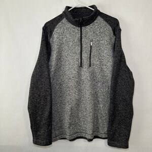 Woolrich 1/4 Zip Sweater Mens Size XL Gray Colorblock Zipper Pocket Pullover EUC
